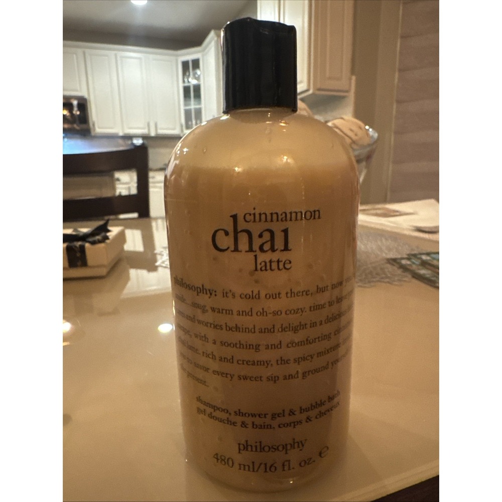 Philosophy Cinnamon Chai Latte Shampoo, Shower Gel & Bubble Bath 16 Oz SEALED